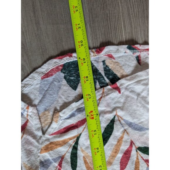 Cynthia Rowley Womens Tropical Print Linen T-Shirt Short Sleeve Size S - Picture 5 of 6